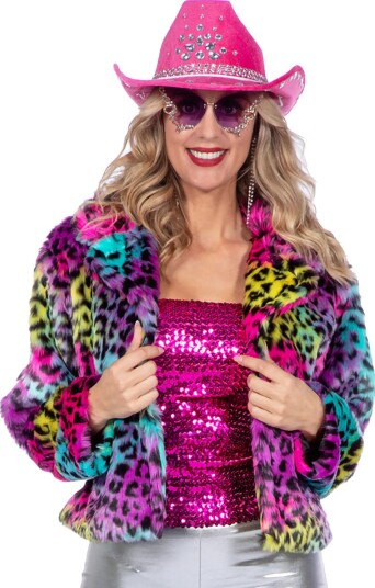 Pelsjakke Leopard Flerfarget - Medium/Large