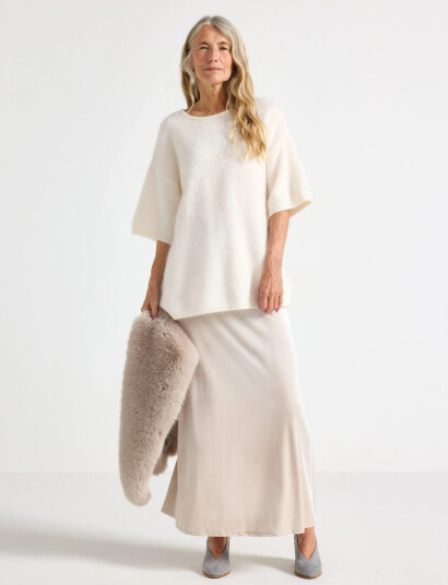 Lindex Maxi Nederdel I Velour - Beige - M
