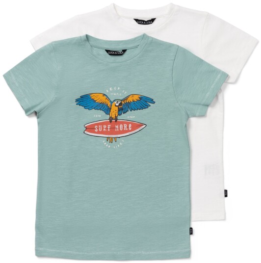 Luca &  Lola Riccione T-Shirt 2-pack Green/White 122-128