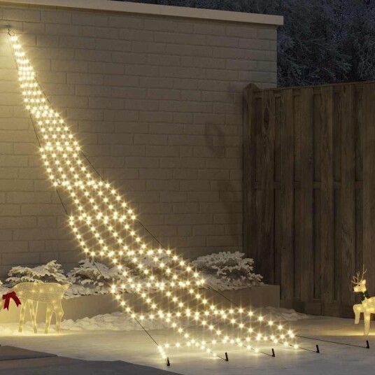  LED juletre med 276 LED med jordspyd Varmhvit 511 cm Metall