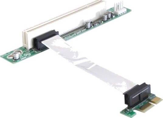 Delock Riser Card Pci Express X1 > Pci 32Bit 5 V With Flexible Cable Stigekort 41856