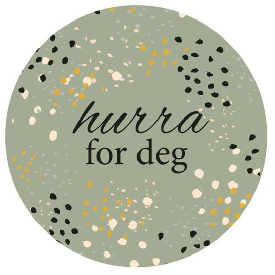Rundt kort "Hurra for deg" fra Amundsen