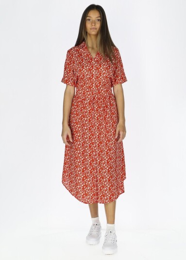 Seaside Sankt Claud Long Dress W Red Flower 46 Bestselger