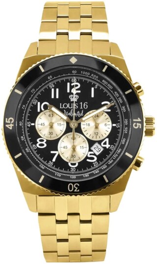 Louis XVI Herreklokke LXVI3200 Destrier Chrono Sort/Gulltonet stål Louis XVI Herreklokke LXVI3200 Destrier Chrono Sort/Gulltonet stål