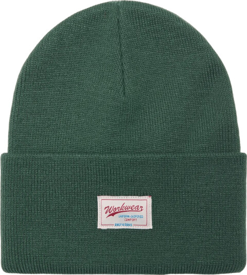 ONLY & SONS Onsisaac Flat Knit Logo Beanie Noos - Green - ONE SIZE