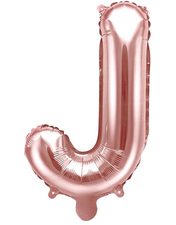 Partydeco Bokstaven J Rosegullfarget 35 cm Liten Folieballong