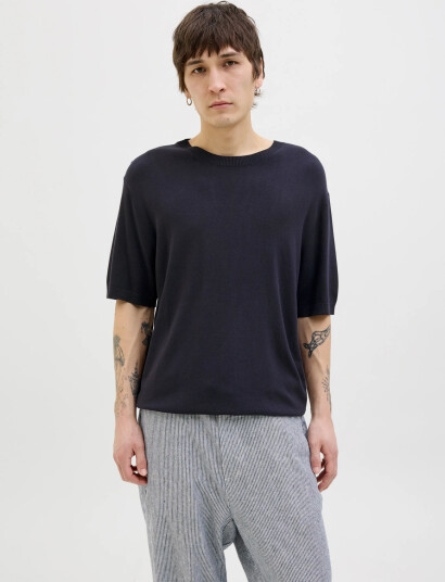 Jack & Jones Jprccwilliam Knit Crew Neck Ss Sn Navy M Jack & Jones Jprccwilliam Knit Crew Neck Ss Sn Navy M