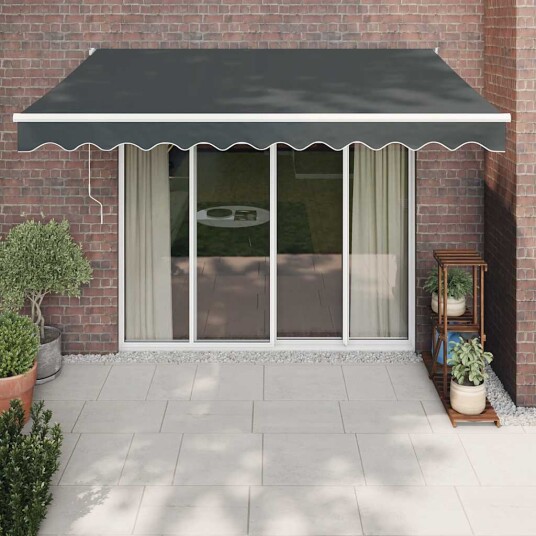 Uttrekkbar markise antrasitt 3,5x2,5 m stoff og aluminium