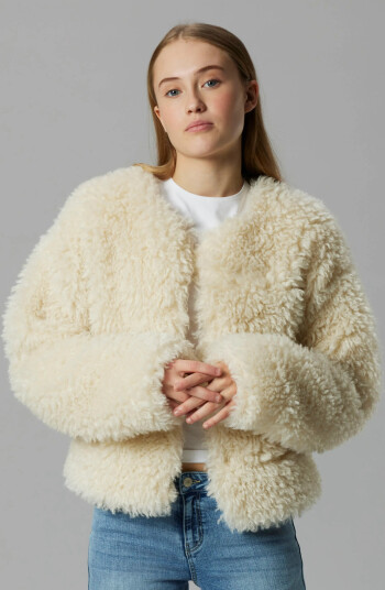 LMTD Nlfberry Ls Short Jacket - Cream - 170-176