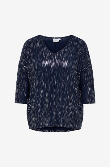 Only Carmakoma Topp carFoila 3/4 V neck Top Jrs Blå