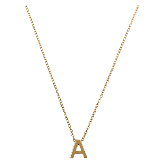 Timi of Sweden Viola Letter Necklace Stainless Steel Gold A