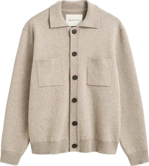Gant Double Knit Overshirt DK. SAND MELANGE XXL