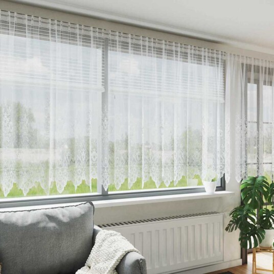 Gardiner med gardiner Hvit 500x100cm Polyester