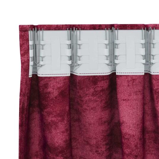 Gardin med gardiner 2 pcs Vinrød 175 x 140 cm Fløyel