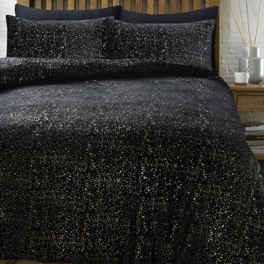 Sengesett Fleece Sparkle Black 140x200/220 / Fleece