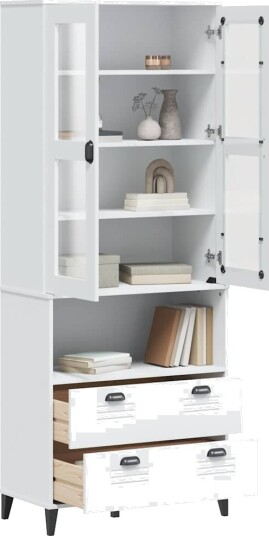 Highboard VIKEN hvit 80x40x200 cm heltre furu 8721012224254