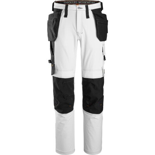 Snickers Workwear 6271 AllroundWork Arbeidsbukse stretch, hvit/svart 116, Klær