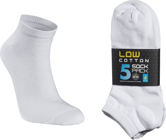 Seger Unisex Low Cotton Sock 5-pack White 43-46