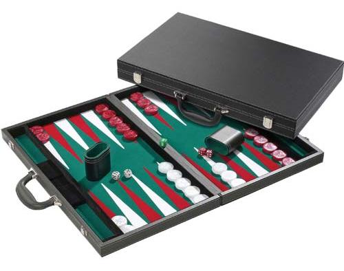 Backgammon i turneringsstørrelse attachékoffert Backgammon i turneringsstørrelse attachékoffert