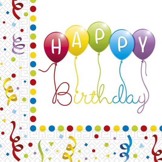 Hisab/Joker Happy Birthday Servietter 20 stk Hisab/Joker Happy Birthday Servietter 20 stk