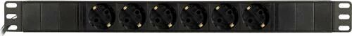 Kabelforgrener 6xCEE 7/4 1xCEE 7/7 19" 3m kabel svart Kabelforgrener 6xCEE 7/4 1xCEE 7/7 19" 3m kabel svart
