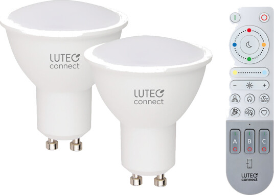 Lutec CONNECT GU10 E27 INDOOR LED 2 PÆRE CCT & RGB + FJERNKONTROLL Lutec CONNECT GU10 E27 INDOOR LED 2 PÆRE CCT & RGB + FJERNKONTROLL