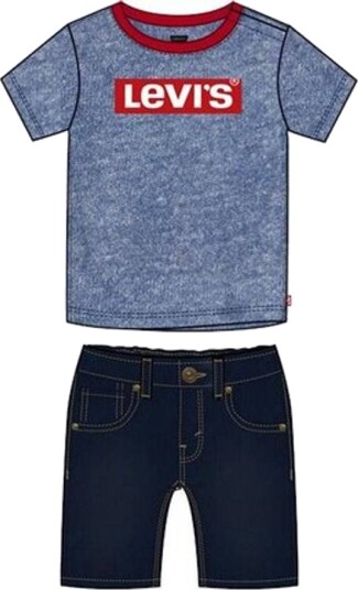 Levis Stretch Denim Short Sett Navy/Sort (92 / 2 år)