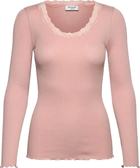Rosemunde Rwbabette Silk Ls U Neck Lace T Shirt Pink M
