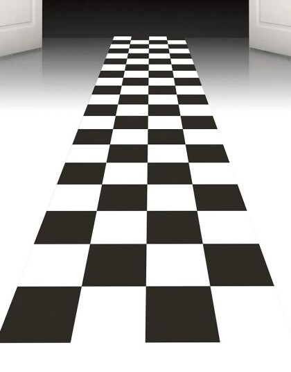 450x60 cm Svart og Hvit Løper Racing