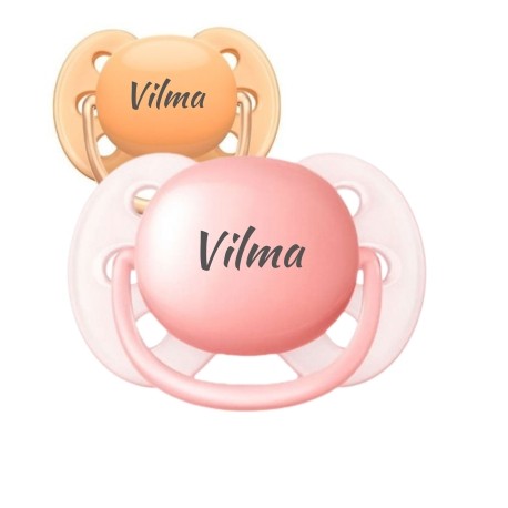 Philips Avent Ultra SoftStr. 1 0-6 Md.Symmetrisk  SilikonSmokker Med Navn