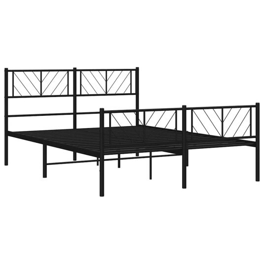 vidaXL Sengeramme i metall med hode- og fotgavl svart 150x200 cm 8721012189782