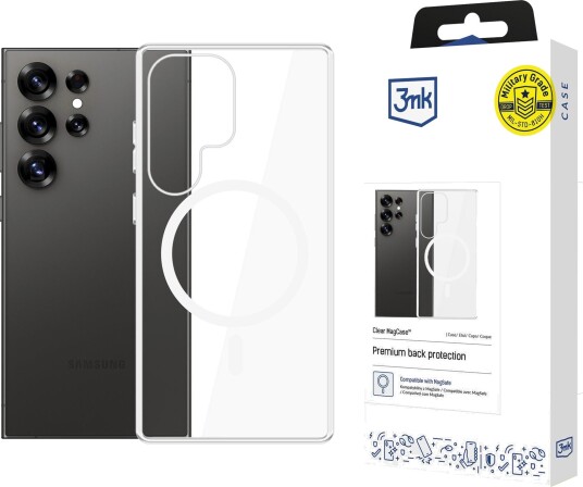 3Mk MagCase Mobildeksel for Samsung Galaxy S25 Ultra - Gjennomsiktig Magsafe-kompatibel