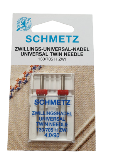 Schmetz 2pk 4,0/90 Universal-tvillingnål - 130/705 H ZWI Schmetz 2pk 4,0/90 Universal-tvillingnål - 130/705 H ZWI
