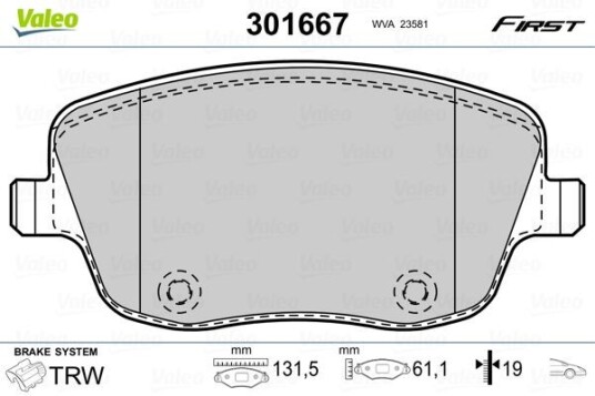 Bremseklosser VALEO 301667