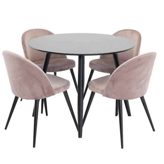 Venture Home Spisegruppe Venture Home Plaza med 4stk Velvet Stoler GR24129