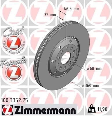 ZIMMERMANN 100.3352.75 Bremseskive