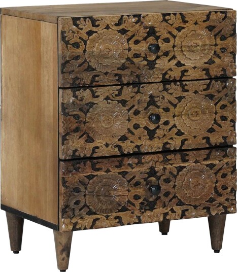  Sengekabinett med skuff Brun 50 x 33 x 60 cm Massiv mango tre