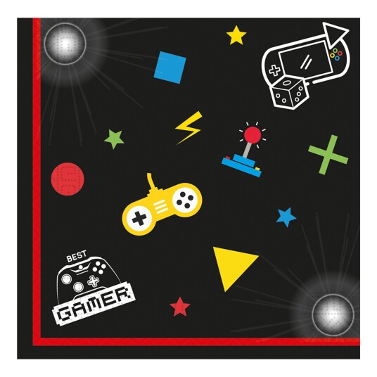 Globos Europe Servietter Gaming Party 20-pakning Globos Europe Servietter Gaming Party 20-pakning