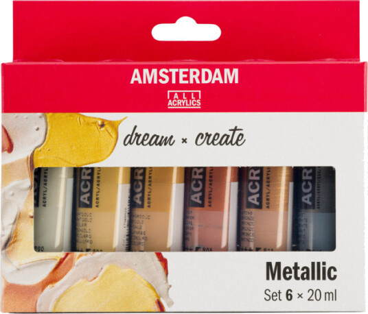 Amsterdam Akrylfarge Metallic Set 6 x 20 ml Amsterdam Akrylfarge Metallic Set 6 x 20 ml