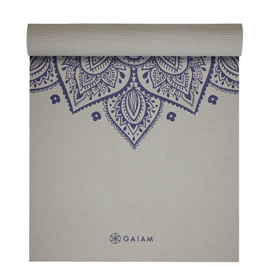 Gaiam Sustained Grey Sundial Flower Yoga Mat 5 mm Gaiam Sustained Grey Sundial Flower Yoga Mat 5 mm
