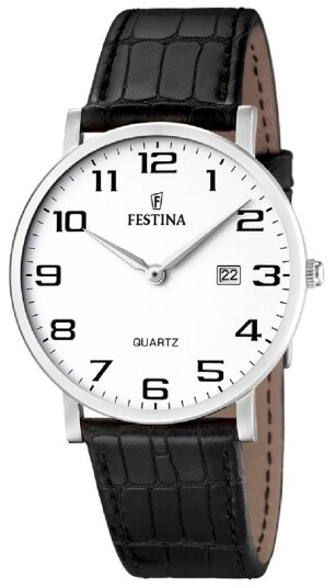 Festina Herreklokke F16476 1 Hvit/Lær Ø40 mm