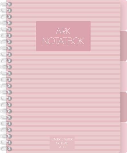 Notatbok ARK A4 5 index 150 blad rosa Notatbok ARK A4 5 index 150 blad rosa