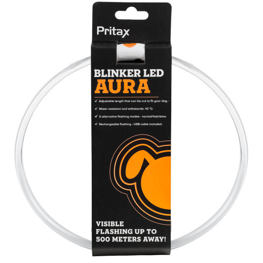 Pritax Blinkende Hundehalsbånd LED Aura 8 mm 35-60 cm Oransje