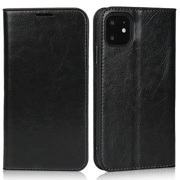 iPhone 11 Lommebok-deksel i Lær med Stativ Svart