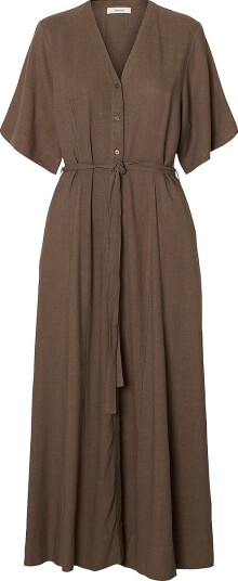 Selected Women   Maxikjole slfViva Regular Linen Blend   Natur