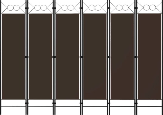 vidaXL Romdeler med 6 paneler brun 240x180 cm
