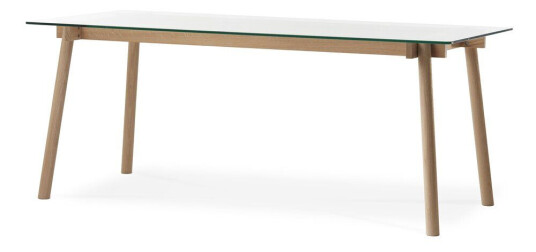 A2 Corners spisebord eik hvitoljet, glass
