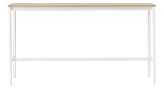 Muuto Base High barbord oak, hvitt stativ, plywoodkant, b 50 l 190 h 105