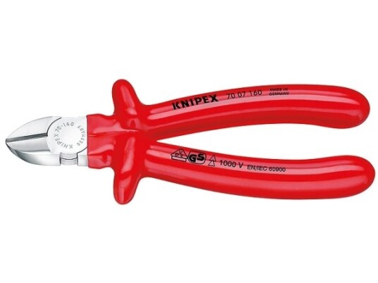 Knipex Diagonal Tang 160 mm - Kromvanadiumstål, Rød Håndverktøy