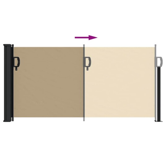 Uttrekkbar sidemarkise beige 100x500 cm